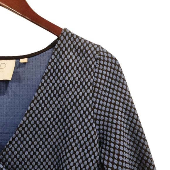 Anthropologie HD in Paris Blue Black Polka Dot Dress Size Small - Picture 5 of 8